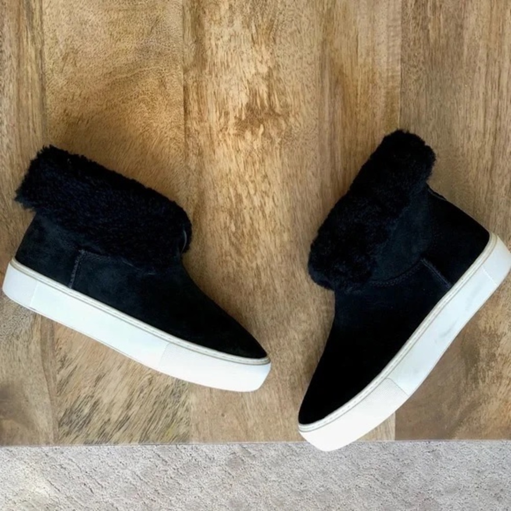 UGG Lynus Sheepskin High Top Suede Sneakers